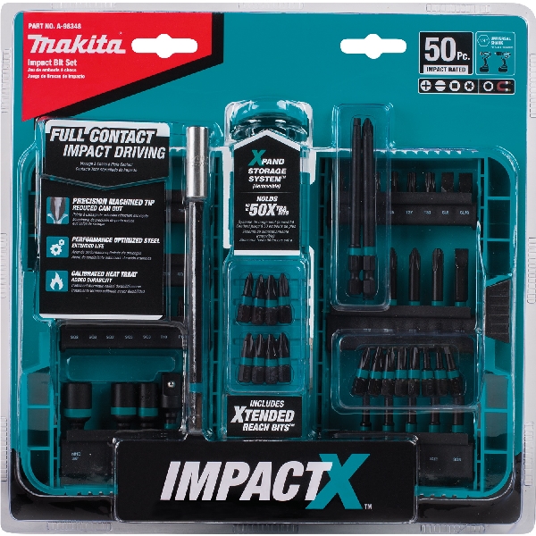Makita ImpactX A-98348 Driver Bit Set, 50-Piece, Steel, Manganese Phosphate - 2