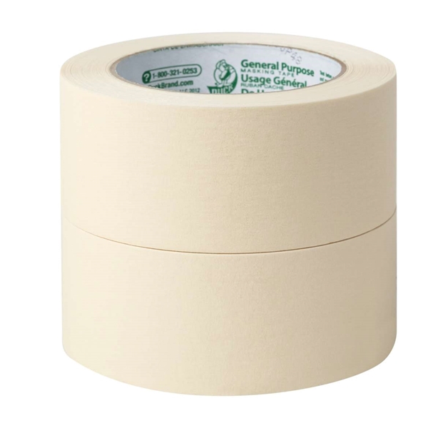 Duck 394700 Masking Tape, 60 yd L, 1.88 in W, Rubber Backing, Beige - 2