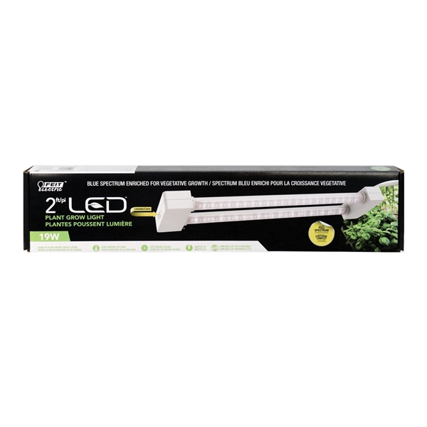 Feit Electric GLP24FS/19W/LED Grow Light, 0.158 A, 120 V, 2-Lamp, LED Lamp, 1200 Lumens, 3300 K Color Temp, White - 2