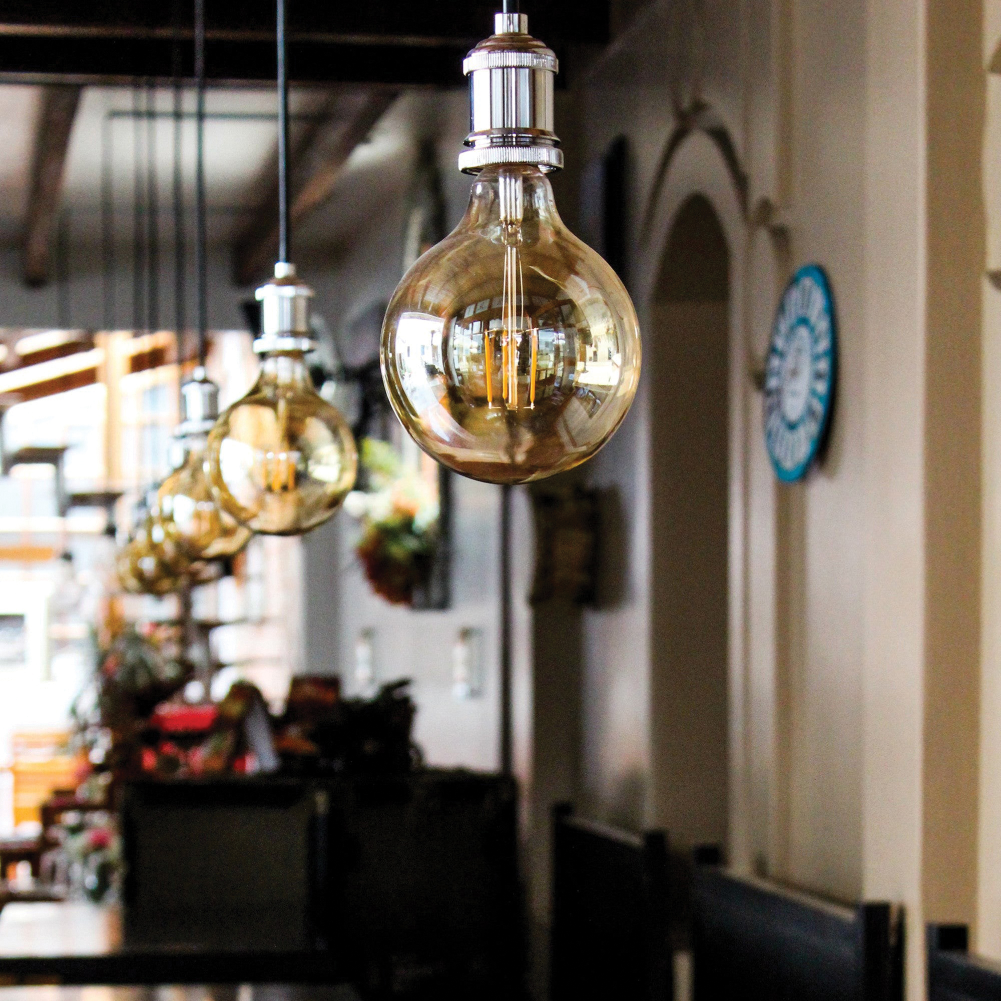 Feit Electric BPG1640/927CA/FIL/2 Filament LED Bulb, Globe, G16-1/2 Lamp, 40 W Equivalent, E12 Candelabra Lamp Base - 3