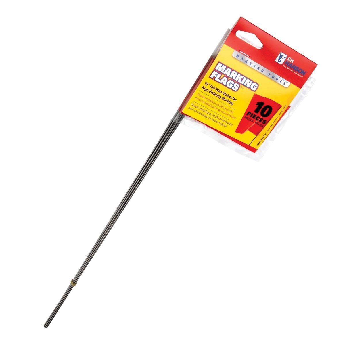 CH Hanson 15065 Stake Flag, Red, 2-1/2 in W Flag, 3-1/2 in H Flag, 15 in OAH, PVC Flag - 2