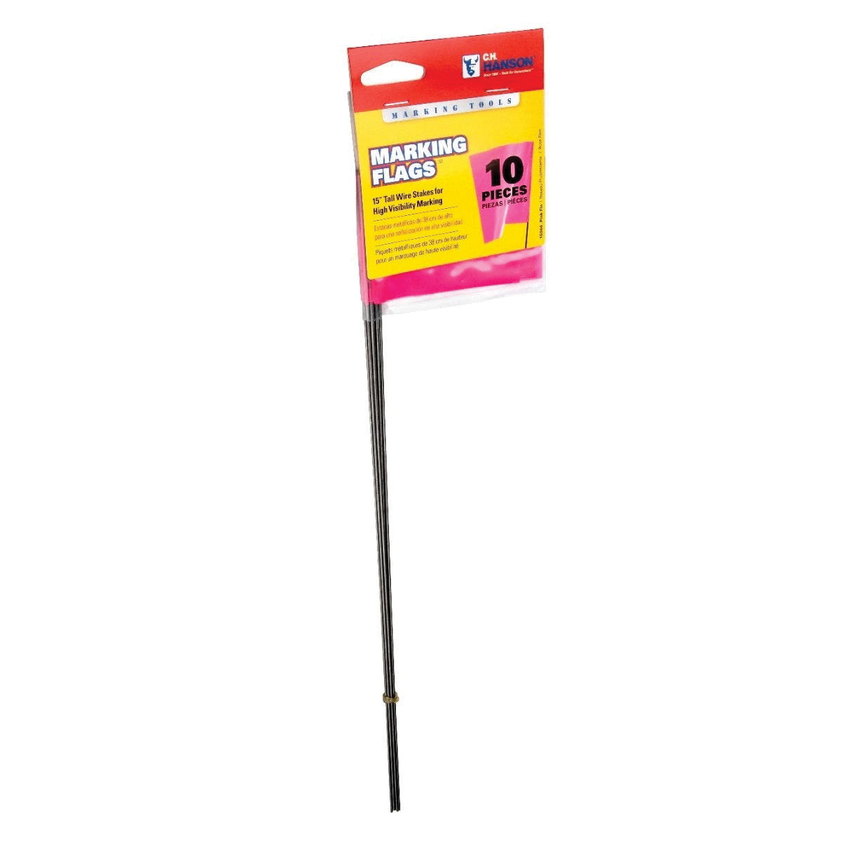 CH Hanson 15066 Stake Flag, Pink, 2-1/2 in W Flag, 3-1/2 in H Flag, 15 in OAH, PVC Flag - 3