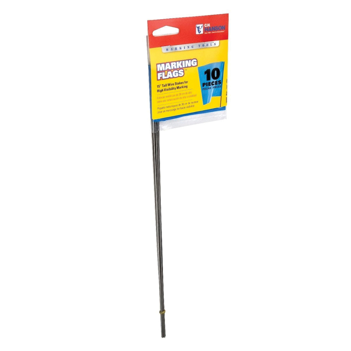 CH Hanson 15068 Stake Flag, Blue, 2-1/2 in W Flag, 3-1/2 in H Flag, 15 in OAH, PVC Flag - 4