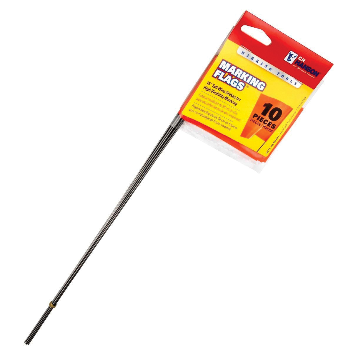 CH Hanson 15275 Stake Flag, Orange, 2-1/2 in W Flag, 3-1/2 in H Flag, 15 in OAH, PVC Flag - 4