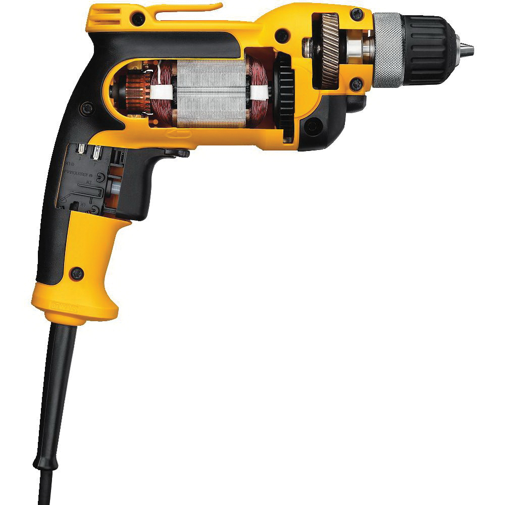 DEWALT DWD110K Drill Kit with Keyless Chuck, 8 A, 3/8 in Chuck, Keyless Chuck, 8 ft L Cord, Includes: Kit Bag - 3