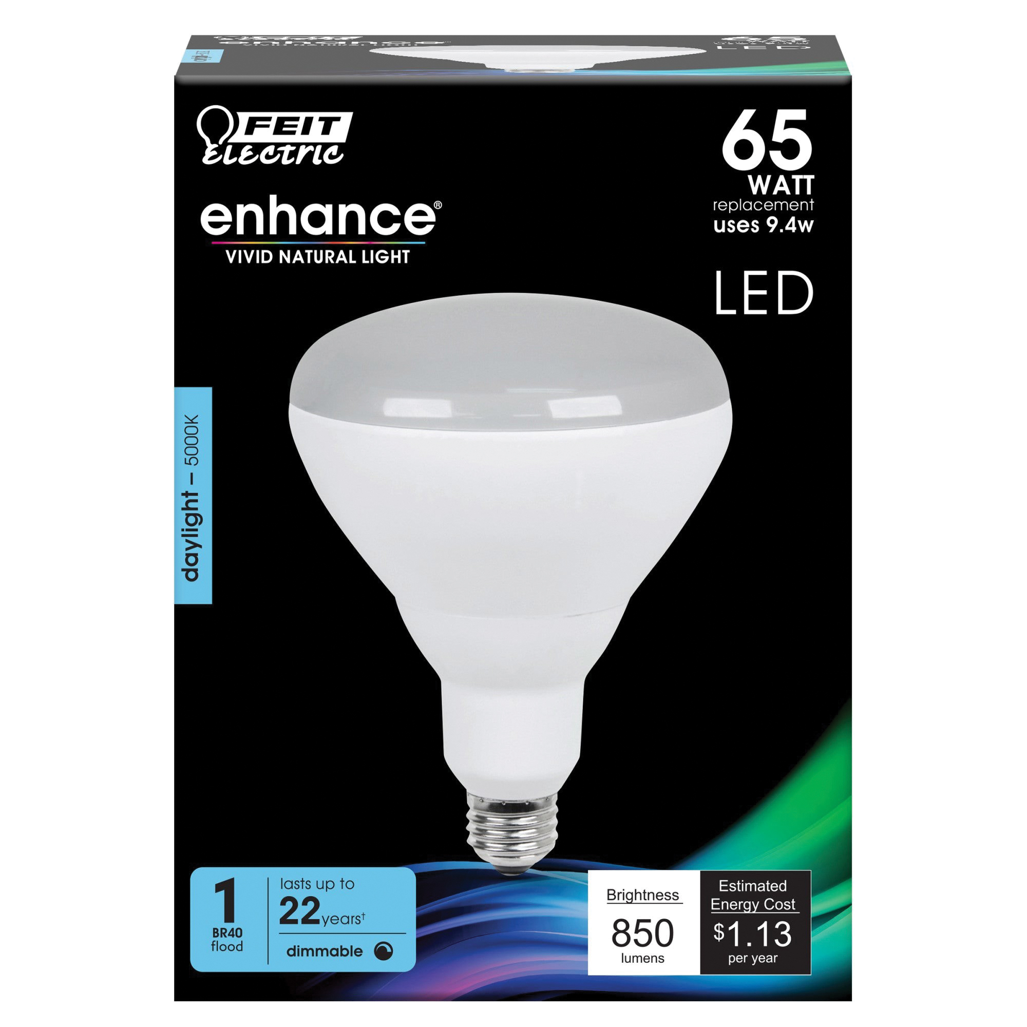 Feit Electric BR40DM/950CA LED Bulb, Flood/Spotlight, BR40 Lamp, 65 W Equivalent, E26 Medium Lamp Base, Dimmable - 3