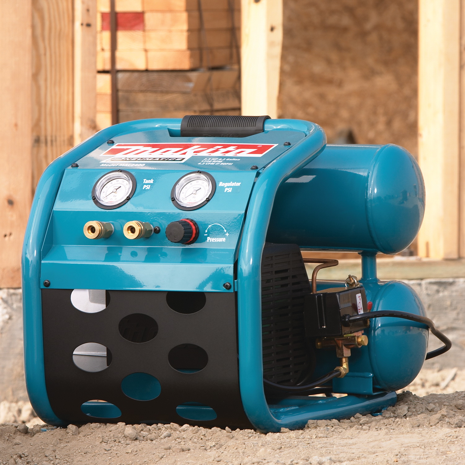 Makita Big Bore MAC2400 Electric Air Compressor, Tool Only, 4.2 gal Tank, 2-1/2 hp, 130 psi Pressure, 4.8 cfm Air - 3