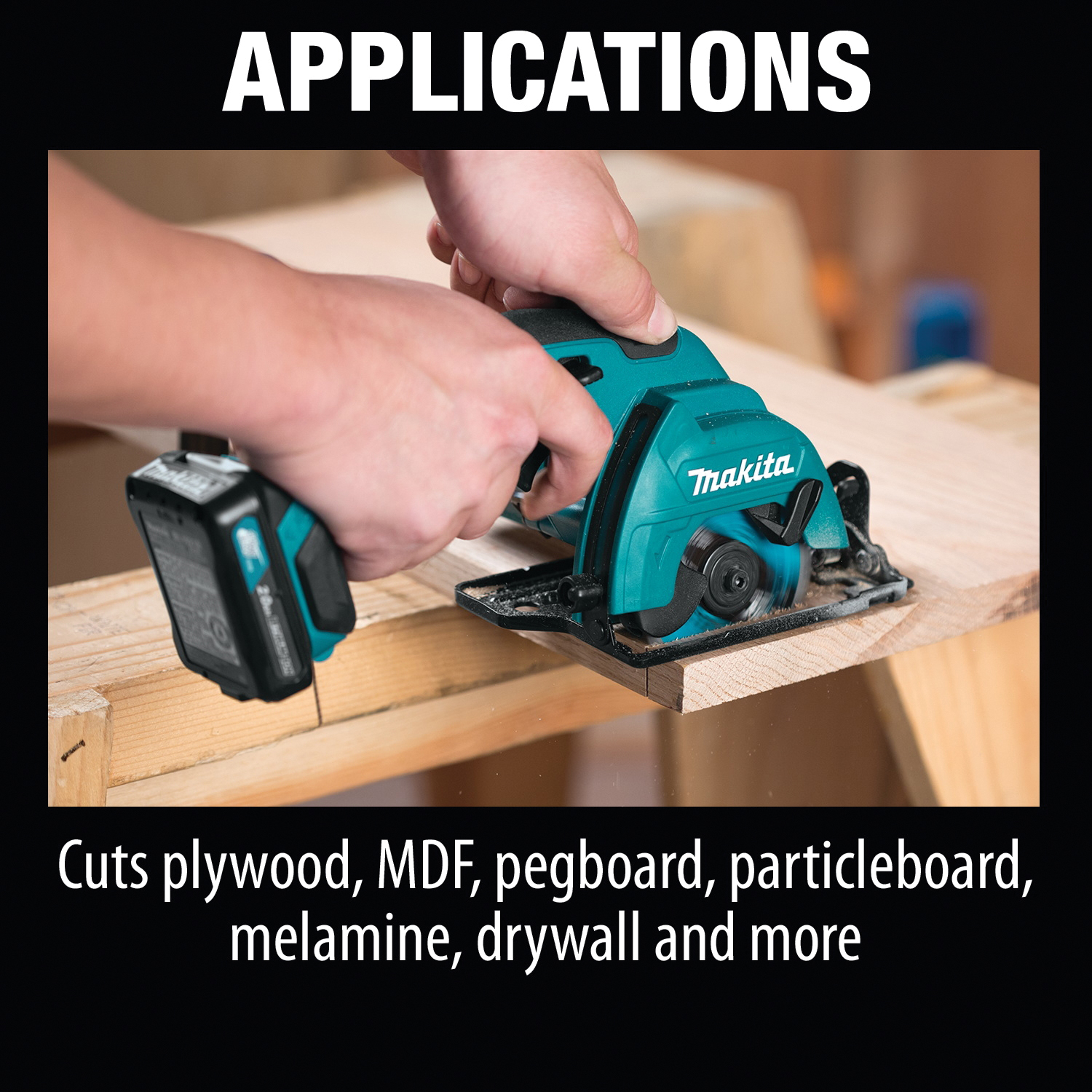 Makita SH02R1 Circular Saw Kit, Battery Included, 12 V, 2 Ah, 3-3/8 in Dia Blade, 0 to 45 deg Bevel - 3