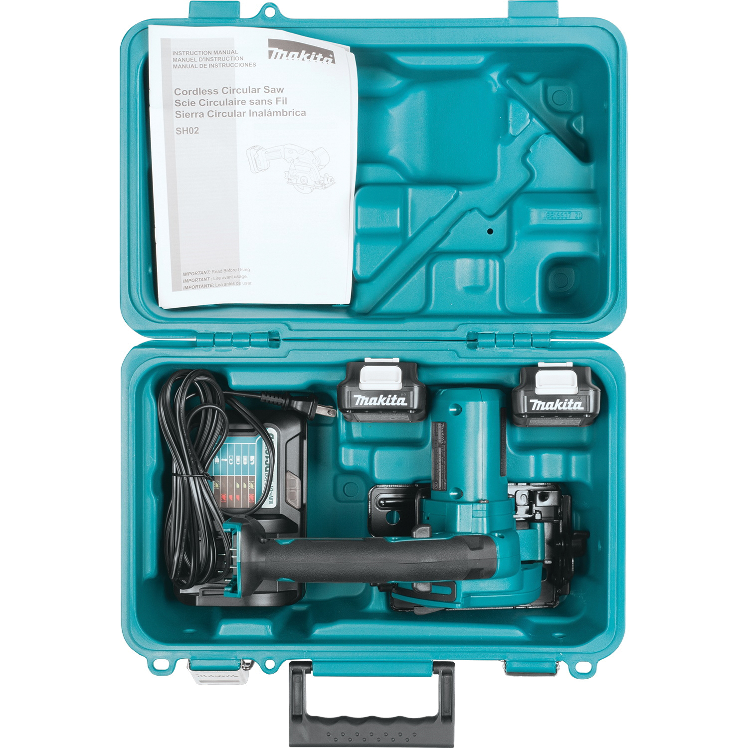 Makita SH02R1 Circular Saw Kit, Battery Included, 12 V, 2 Ah, 3-3/8 in Dia Blade, 0 to 45 deg Bevel - 4