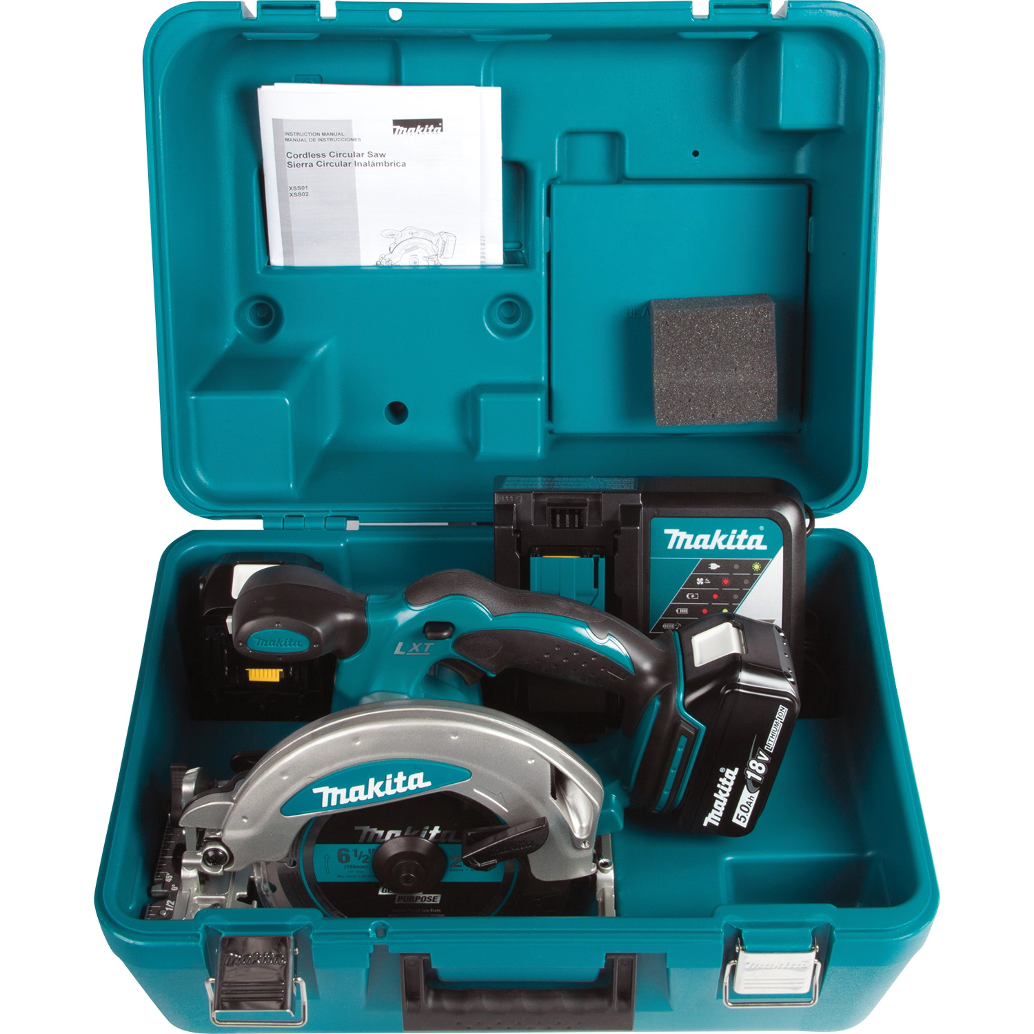 Makita XSH04ZB Series Circular Saw, Tool Only, 18 V, 6-1/2 in Dia Blade, 0 to 50 deg Bevel, 2-1/4 in D Cutting - 3