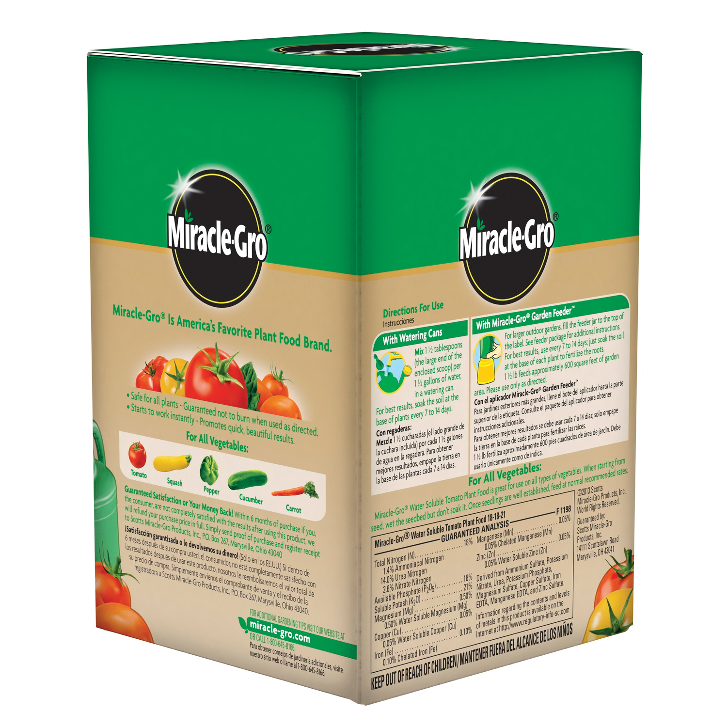 Miracle-Gro 2000422 Plant Food, 1.5 lb Box, Solid, 18-18-21 N-P-K Ratio - 4