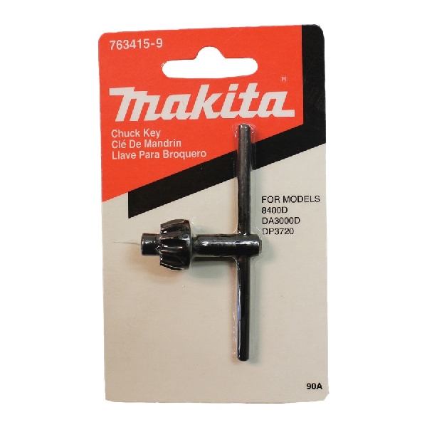Makita 763415-9 Series Chuck Key, For: Makita DA3010F 3/8 in Angle Drill, Steel - 2