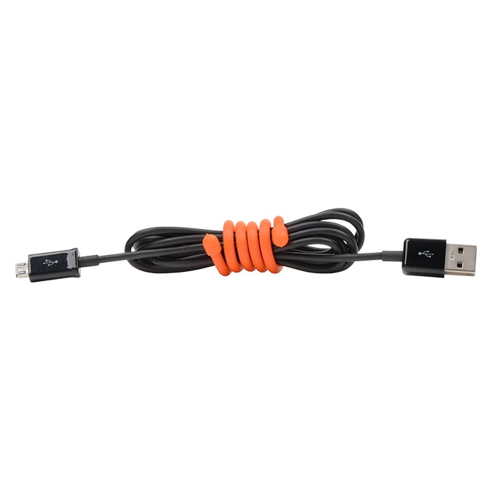 Gear Tie GTPP6-A1-R8 Twist-Tie, 1/4 in Dia, 6 in L, Rubber/Steel, Black/Bright Orange/Neon Yellow - 2