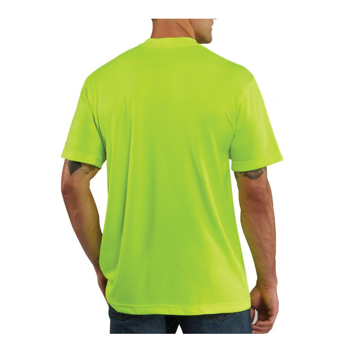 Carhartt 100493-323REG2XLA T-Shirt, 2XL, Fits to Chest Size: 50 to 52 in, Brite Lime, Regular, Polyester, Crew Neck - 2