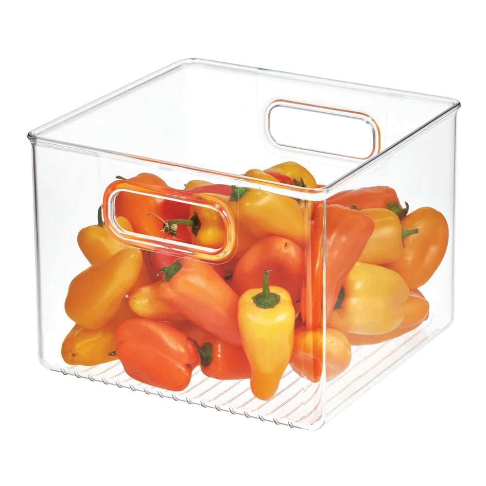 iDESIGN 71230 Storage Bin, 0.22 cu-ft Capacity, Plastic, Clear, 8 in L, 8 in W, 6 in H - 1
