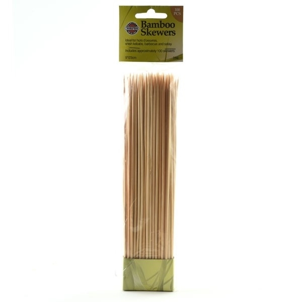 Norpro 194 Skewer, 9 in OAL, Bamboo Head, Brown - 3