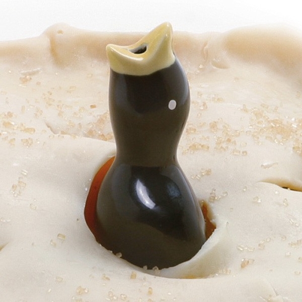 Norpro 3262 Pie Bird, 1-3/4 in L, 1-3/4 in W, 3-1/2 in H, Ceramic, Black - 2