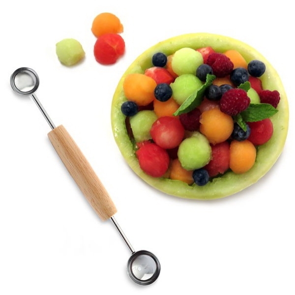 Norpro 5135 Melon Baller, 1 x 1-1/4 in Dia, 8-1/4 in L, 1-1/4 in W, 3/4 in H, Stainless Steel, Yellow - 2