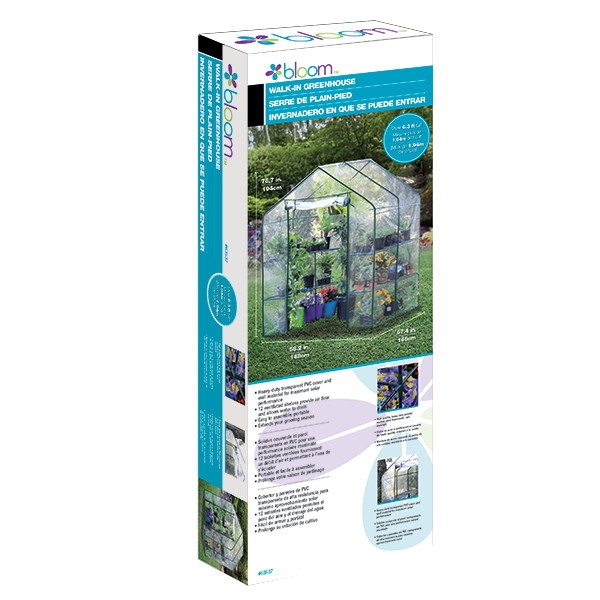 Bloom 63537 Green House, 56.3 in L, 56.3 in W, 76.7 in H, Polyethylene/Steel, Green - 3