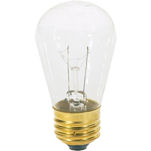 Satco S3965 Incandescent Bulb, 11 W, S14 Lamp, Medium E26 Lamp Base, 80 Lumens, 2700 K Color Temp - 1