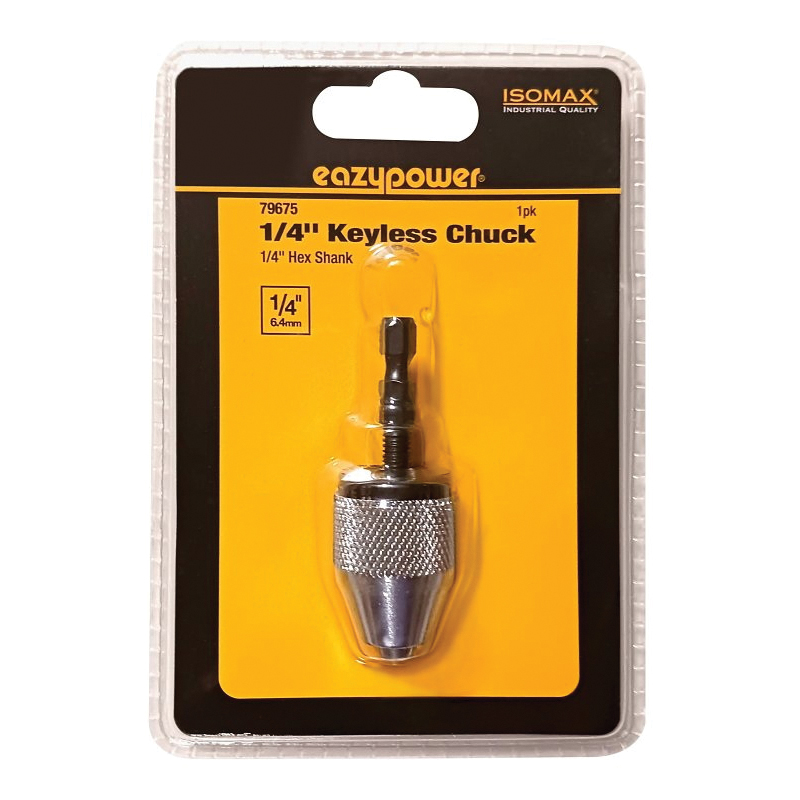 Eazypower 79675 Drill Chuck, 1/4 in Chuck, Steel, Keyless - 1