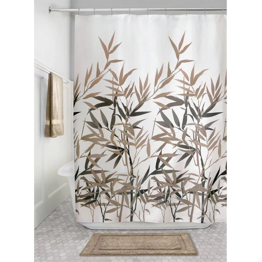 iDESIGN 36522 Shower Curtain, 72 in L, 72 in W, Black/Tan - 3