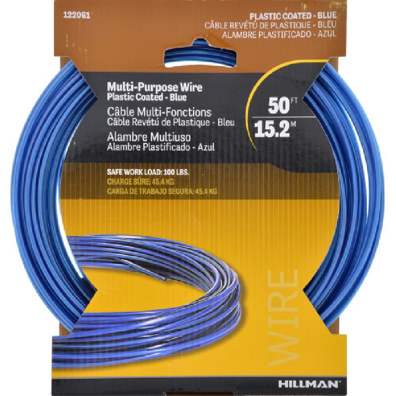 Hillman 122061 Stranded Wire, 50 ft L, #19, 100 lb Working Load, Steel - 2