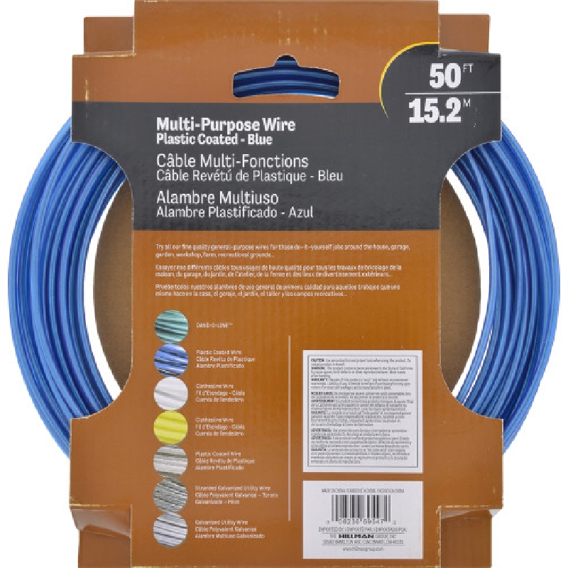 Hillman 122061 Stranded Wire, 50 ft L, #19, 100 lb Working Load, Steel - 3