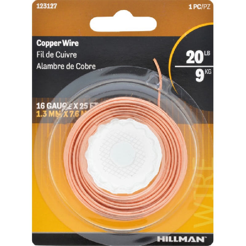 Hillman 123127 Hobby Wire, 25 ft L, Copper, #16, 20 lb - 2