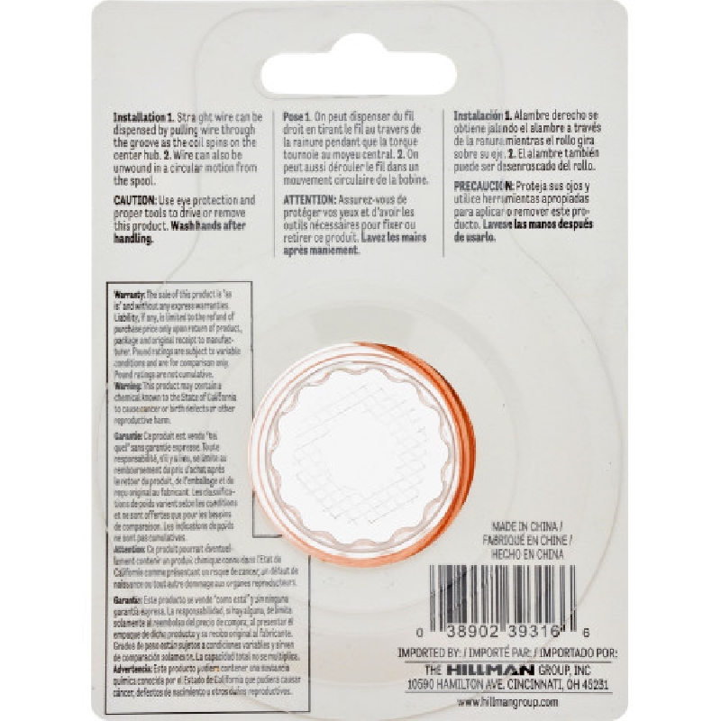 Hillman 123127 Hobby Wire, 25 ft L, Copper, #16, 20 lb - 3