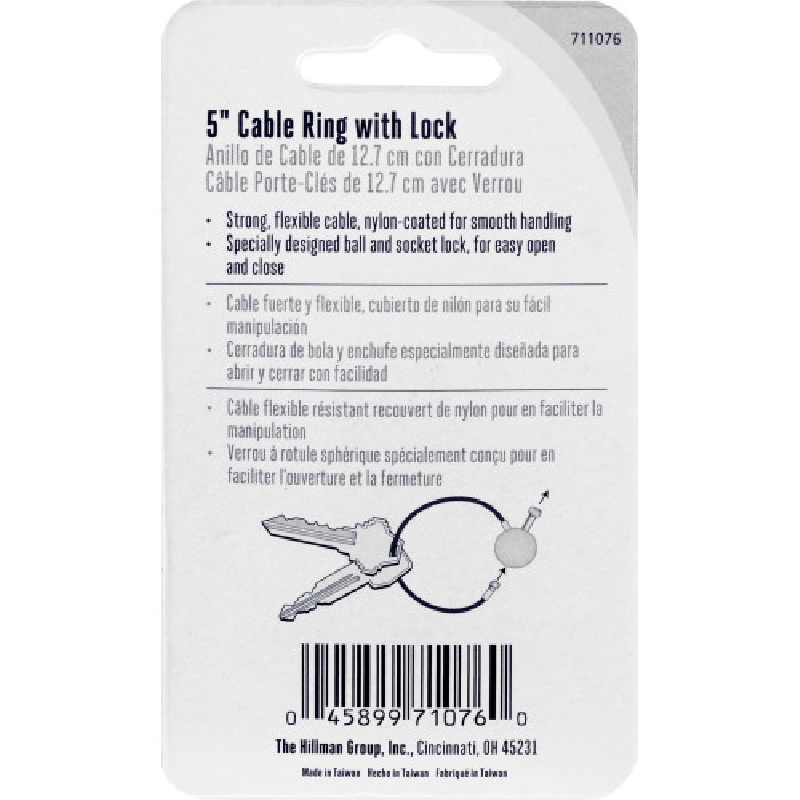Hillman 711076 Cable Ring, 5 in Ring, Steel Case - 3