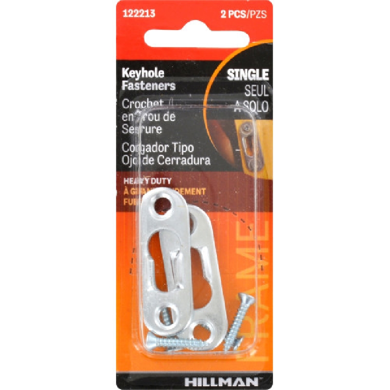 Hillman 122213 Keyhole Hanger, Steel, Flush - 2
