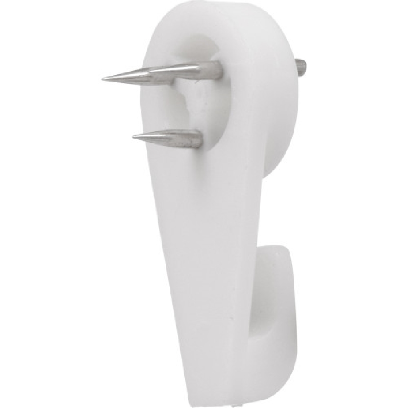 Hillman 121121 Hardwall Hook, 10 lb, Plastic, White, Nail - 5