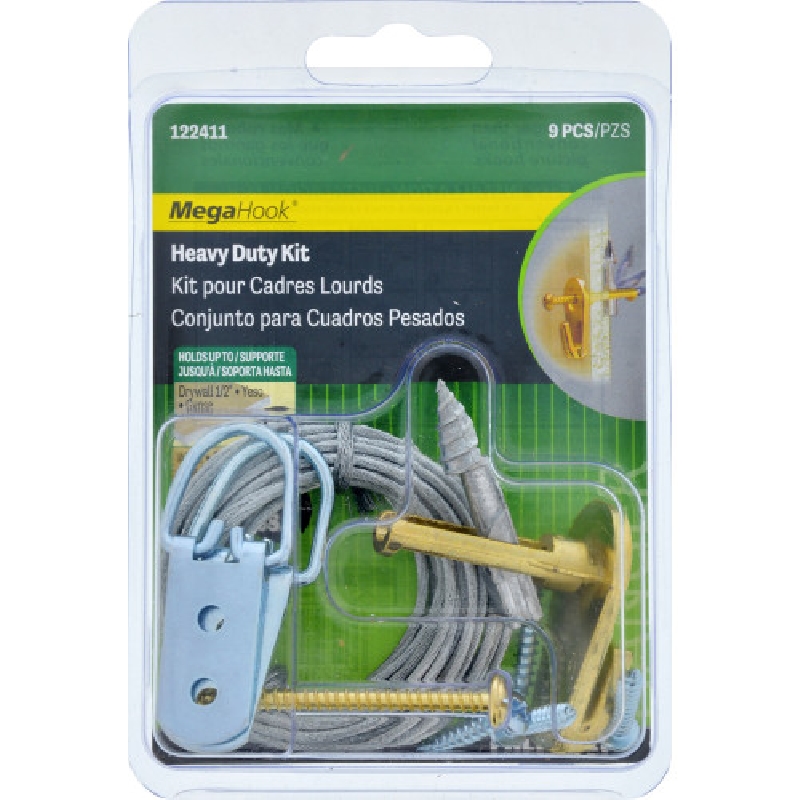 Hillman 122411 Mega Hook Kit, Steel, Brass, 9-Piece - 2