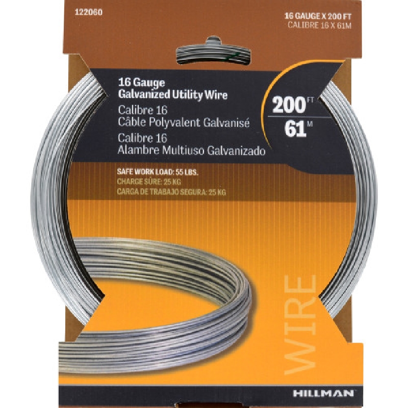 Hillman 122060 Stove Pipe Wire, 200 ft L, Galvanized, 55 lb, #16 - 2