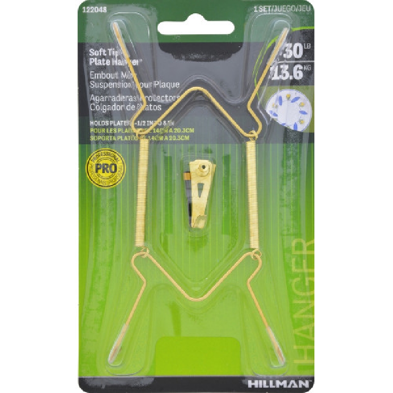 Hillman 122048 Plate Hanger, Brass, For: 5-1/2 to 8 in Plates - 2