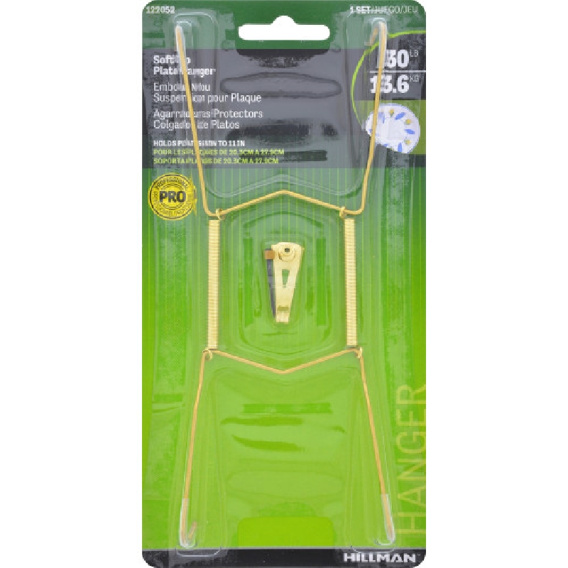 Hillman 122052 Plate Hanger, Brass, For: 8 to 11 in Plates - 2