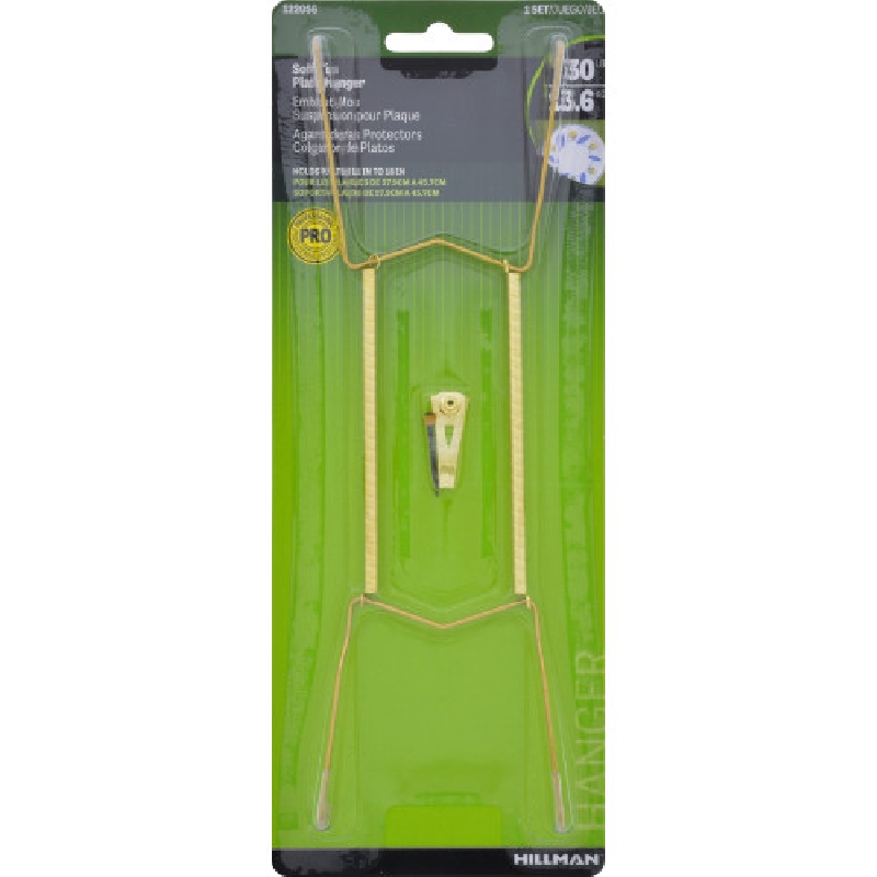 Hillman 122056 Plate Hanger, Brass, For: 11 to 14 in Plates - 2