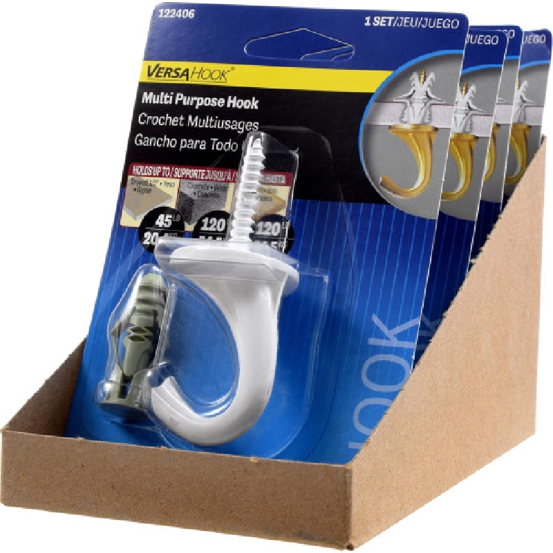 Hillman 122406 Versa Ceiling Hook, 75 lb Working Load, 1/PK - 5
