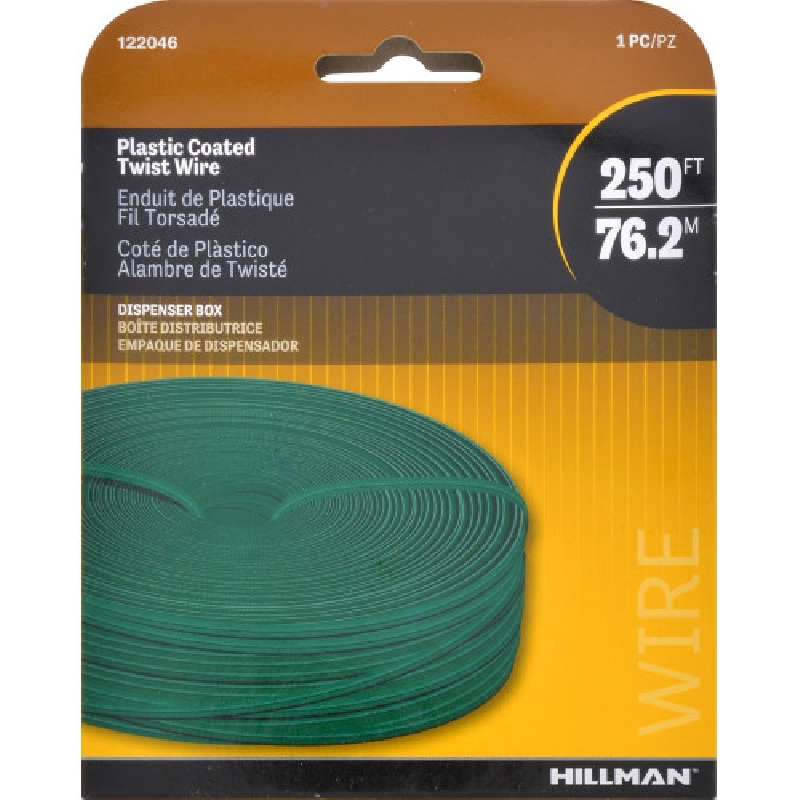 Hillman 122046 Twist Hobby Wire, 250 ft L, Plastic, Green - 2
