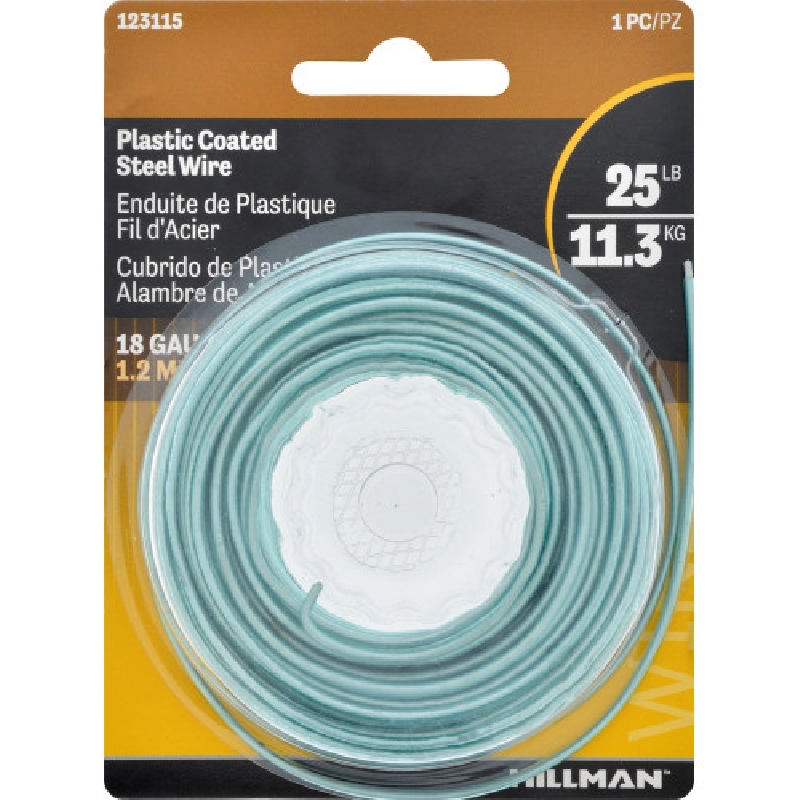 Hillman 123115 Hobby Wire, Plastic, Teal, #18, 25 lb - 2