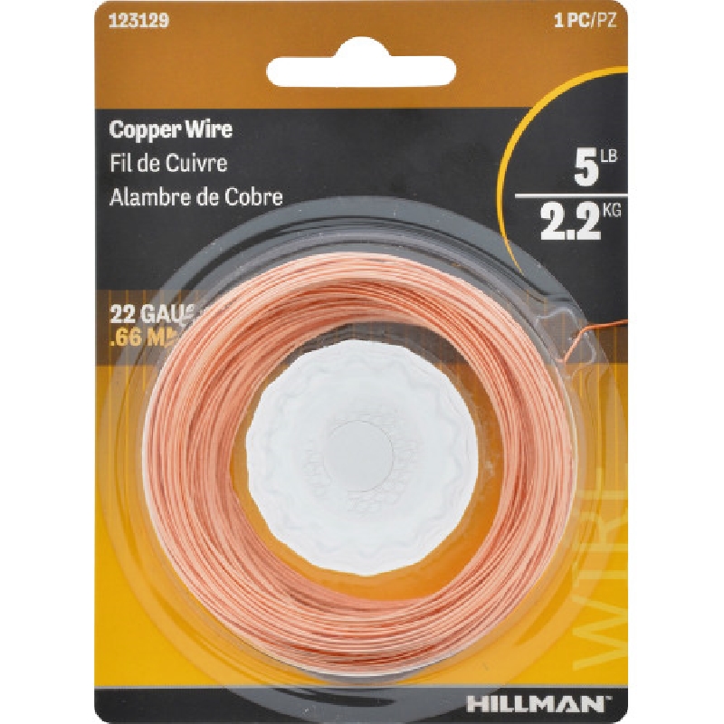 Hillman 123129 Hobby Wire, 75 ft L, Copper, #22, 5 lb - 2