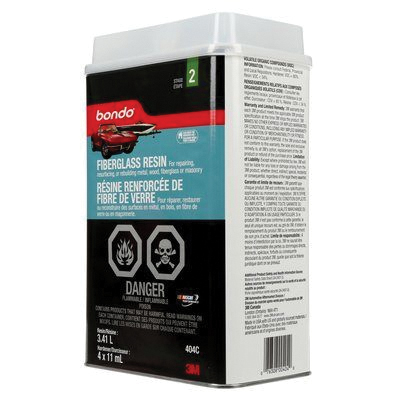 Bondo 404C Fiberglass Resin, 3 qt Can, Liquid, Pungent Organic - 2
