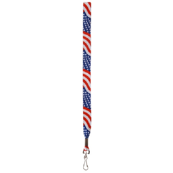 Hillman 712371 Lanyard, Polyester, Blue/Red/White, Swivel Hook End - 2