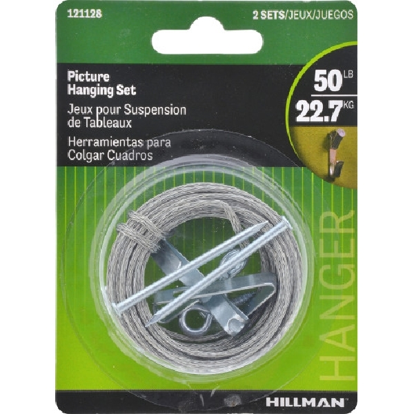 Hillman 121127 Picture and Wall Hanging Kit, Steel, Zinc, 17-Piece - 2