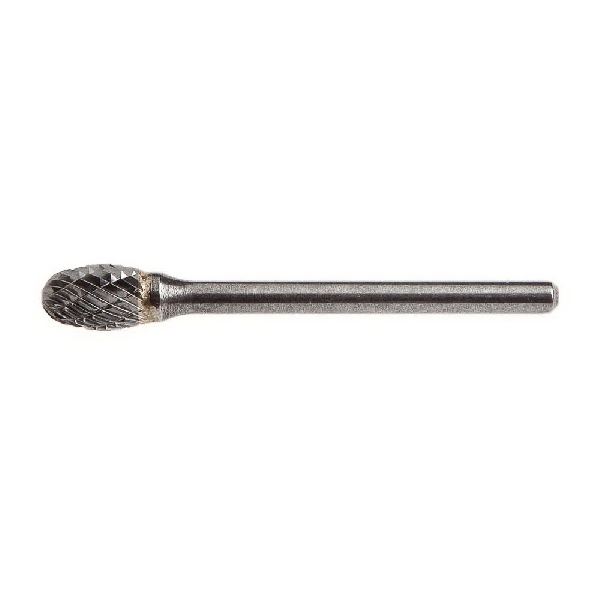 Forney 60139 Die Grinder Bit, Oval Cutting Edge, 1/4 in Dia Cutting, 1/4 in Shank, Tungsten Carbide Cutting Edge - 2