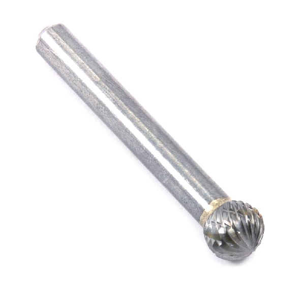 Forney 60123 Die Grinder Bit, Ball Cutting Edge, 3/8 in Dia Cutting, 1/4 in Shank, Tungsten Carbide Cutting Edge - 2