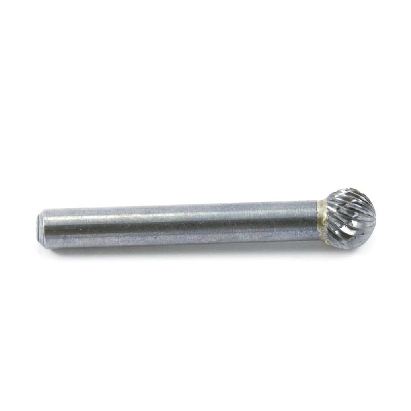Forney 60123 Die Grinder Bit, Ball Cutting Edge, 3/8 in Dia Cutting, 1/4 in Shank, Tungsten Carbide Cutting Edge - 3