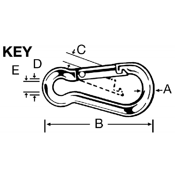 Campbell T7645016 Spring Snap Link, 0.28 in Snap Opening, 2.4 in L Dimensions, 5/16 in, 130 lb Working Load, Steel, Zinc - 2