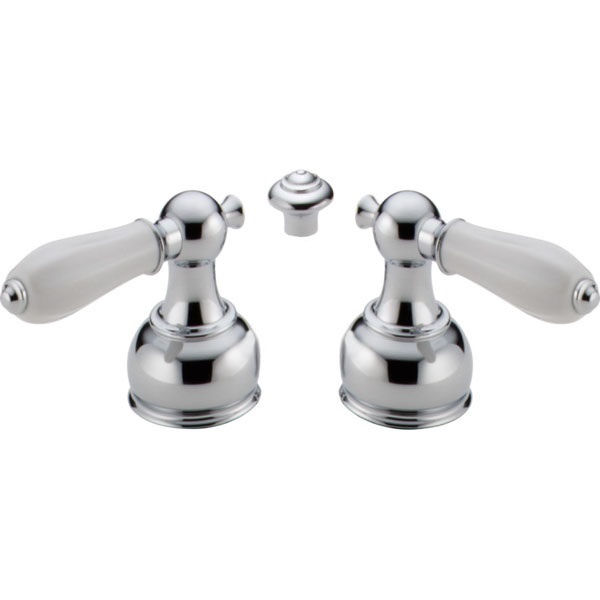 Delta VICTORIAN Series H212 Handle Kit, Porcelain, Chrome Plated - 2